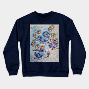 Blue Bird of Happiness Crewneck Sweatshirt